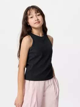 Майка с чашечками в рубчик Uniqlo, цвет 09 черный