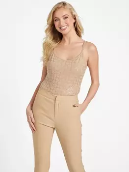 Майка с логотипом Dorae Guess Factory, цвет Wet Sand