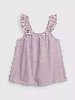 Майка с рюшами Gap, фиолетовый