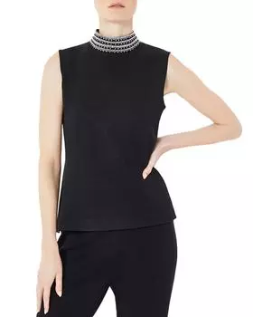 Майка с вышивкой Misook, цвет Black