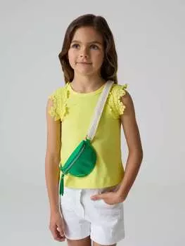 Майка со вставкой, цвет lemon yellow