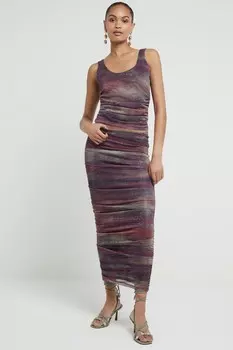 Майка топ с сеткой Ombre River Island, фиолетовый