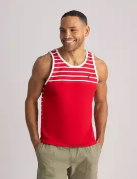 Майка U.S. Polo Assn Yarn Dye Color Block Stripe Muscle, красный