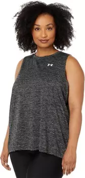 Майка Under Armour Plus Size Tech Tank Twist, черный/белый