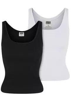 Майка Urban Classics Top, черный/белый