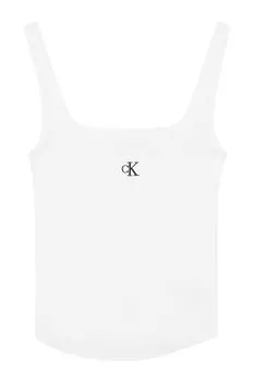 Майка в рубчик Calvin Klein, белый