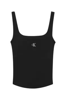 Майка в рубчик Calvin Klein, черный