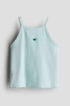 Майка в рубчик H&M, бирюзовый