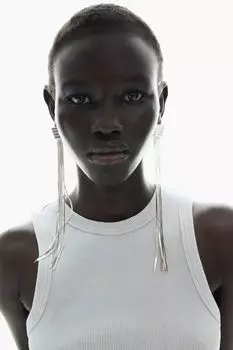 Майка в рубчик H&M, бирюзовый