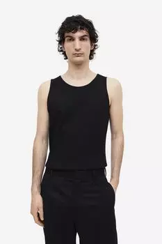 Майка в рубчик H&M, черный