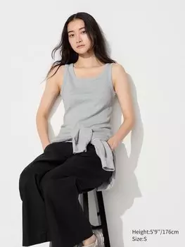 Майка в рубчик Uniqlo, цвет 03 серый
