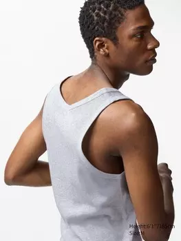 Майка в рубчик Uniqlo, цвет 03 серый