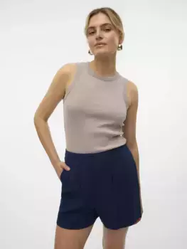 Майка в рубчик Vero Moda "VMJANE SL WASHED RIB TOP JRS NOOS", цвет Moon Rock