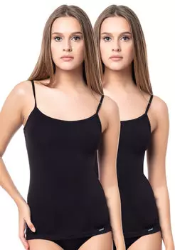 Майка Yenita Spaghetti Top (2er Set) Modern Collection, черный