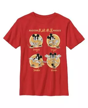 Мальчик Микки & Детская футболка Friends Master Kung-Fu Poses Disney, красный