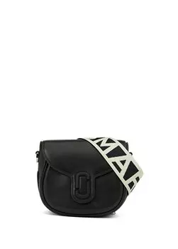 Маленькая черная женская кожаная сумка saddle Marc Jacobs