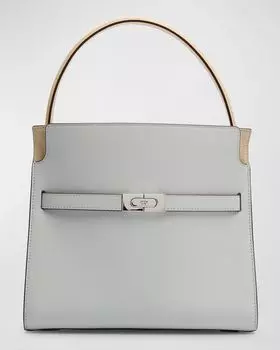 Маленькая двойная сумка Lee Radiwill Tory Burch, цвет Feather Gray
