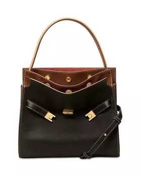Маленькая двойная сумка Lee Radziwill Tory Burch, цвет Black