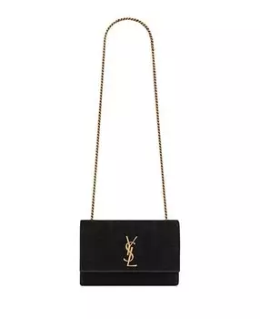 Маленькая двусторонняя замшевая сумка через плечо Kate Saint Laurent, цвет Black
