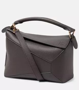 Маленькая кожаная сумка через плечо puzzle Loewe, серый