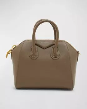 Маленькая сумка Antigona с ручкой сверху из зерненой кожи Givenchy, цвет Taupe