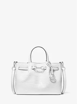 Маленькая сумка Carson с тиснением под крокодила Michael Kors, белый