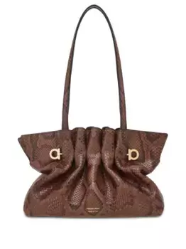 Маленькая сумка на плечо Soft Ferragamo, коричневый