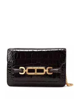 Маленькая сумка на плечо Whitney с тиснением под кожу крокодила TOM FORD, коричневый