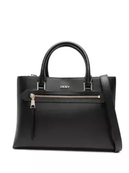 Маленькая сумка-тоут с логотипом DKNY, черный
