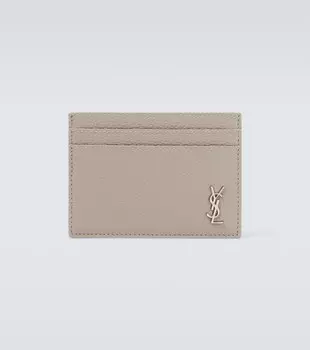 Маленькая визитница из кожи cassandre Saint Laurent, коричневый