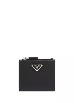Маленький кошелек из сафьяновой кожи Prada, черный