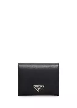Маленький кошелек из сафьяновой кожи Prada, черный