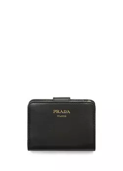 Маленький кожаный кошелек Prada, черный