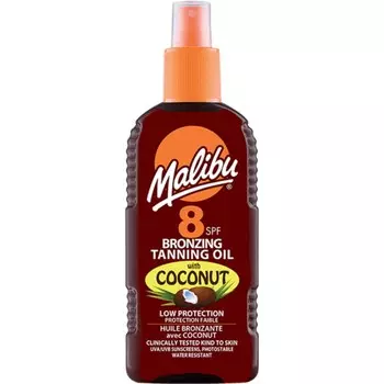 Malibu Bronzing, Бронзирующее масло с кокосом SPF8, 200 мл