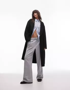 Mango – Черное двубортное пальто макси