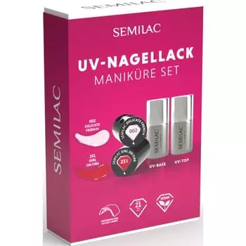 Маникюрный набор с УФ-лаком для ногтей Semilac, 1 шт.