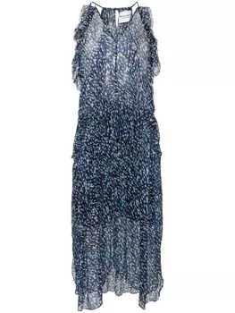 Marant toile платье Fadelo с абстрактным принтом, синий