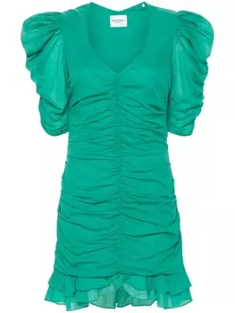 Marant toile платье мини Sireny со сборками, зеленый