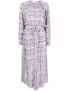 MARANT TOILE платье с длинными рукавами и графичным принтом, серый