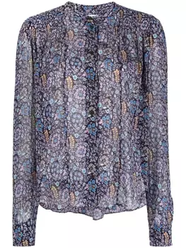 Marant toile рубашка Noeline с цветочным принтом, синий