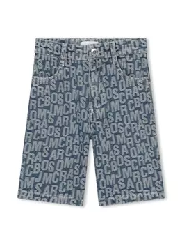 Marc Jacobs Kids джинсовые шорты с монограммой, синий