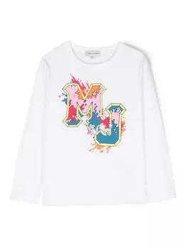 Marc Jacobs Kids топ из джерси с принтом Hip Hop, белый