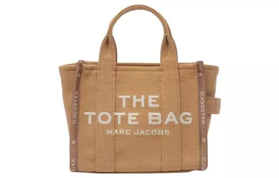 MARC JACOBS Маленькая жаккардовая сумка-тоут Camel