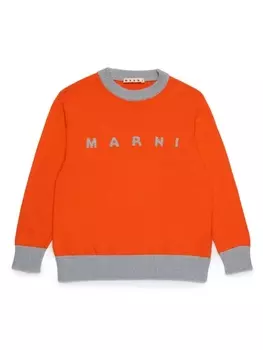 Marni джемпер в стиле колор-блок, оранжевый