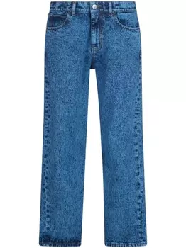 Marni прямые джинсы с узором, синий