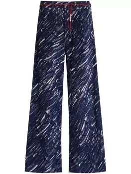 Marni широкие джинсы с абстрактным узором, синий