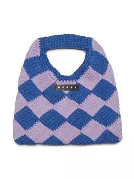 Marni сумка Diamond с нашивкой-логотипом, фиолетовый