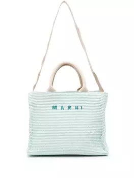 Marni сумка-тоут из рафии, синий