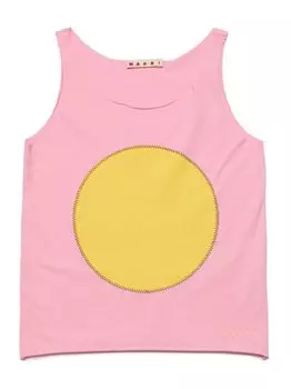 Marni топ из джерси со вставками, розовый