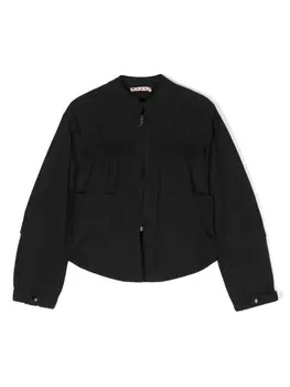 Marni твиловая куртка с логотипом, черный